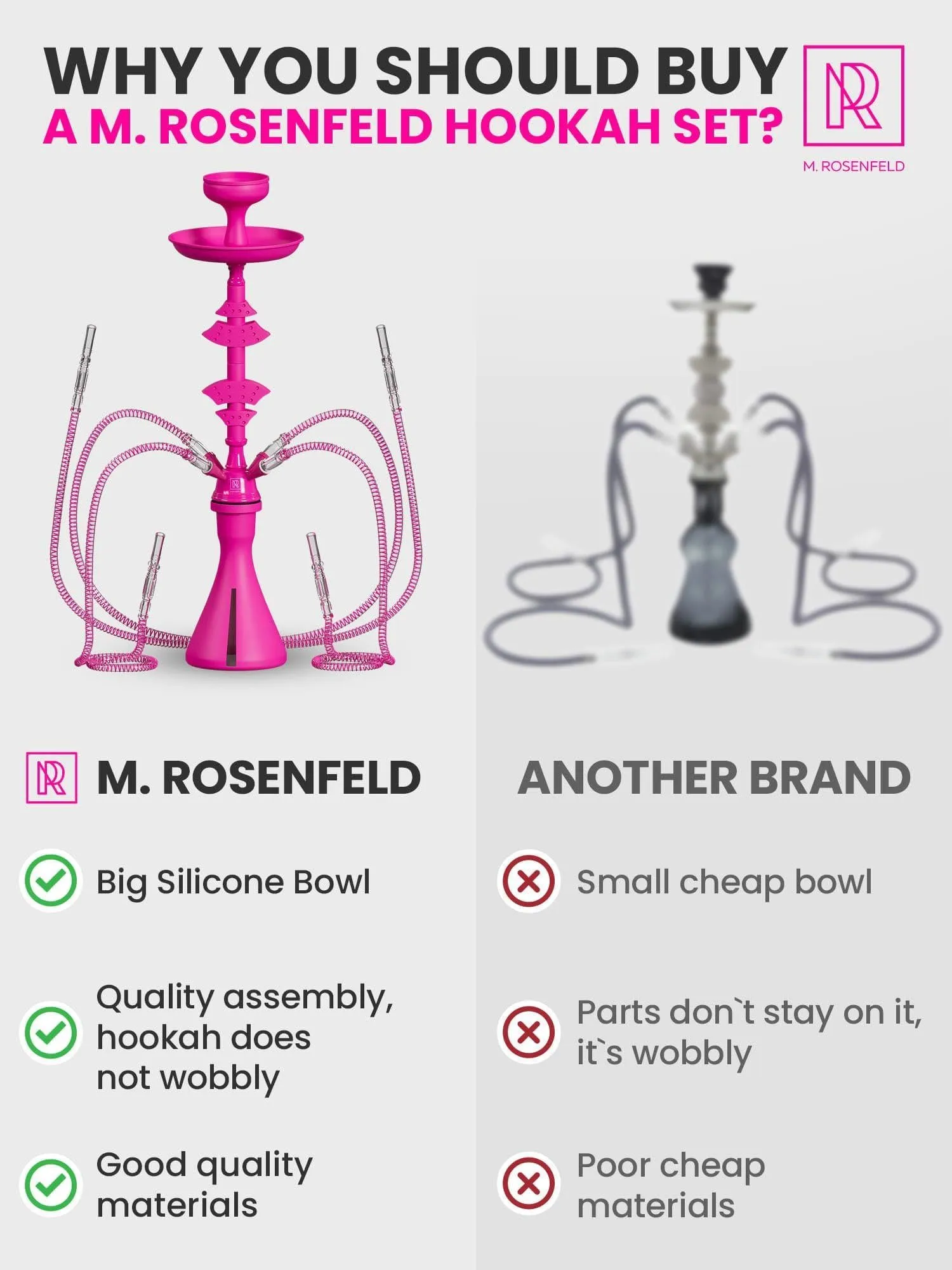 4 Hose Hookah set with everything Pink Mini Hookah with 50x Foil Silicone Bowl