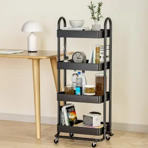 4 Tier Kitchen Cart with Lockable Wheels - Artiss Storage