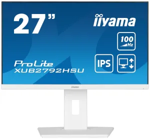 68,6Cm/27" (1920X1080) Iiyama Prolite Xub2792hsu-W6 16:9 Fhd Ips 100Hz 0,4Ms Hdmi Dp Usb Ls Pivot Vesa White