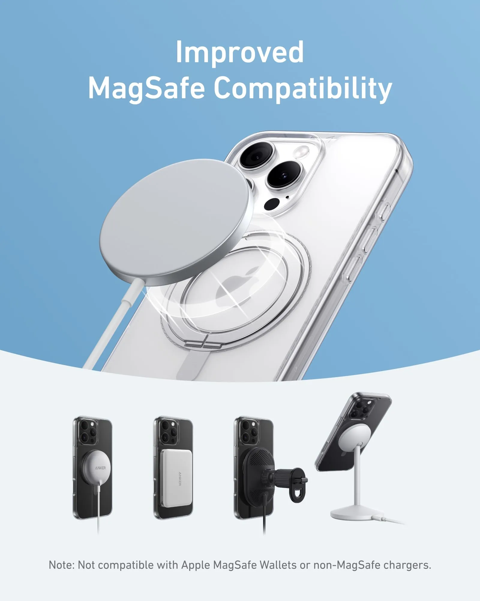 Anker MagGo Magnetic Case with Stand (360° Ring Stand)