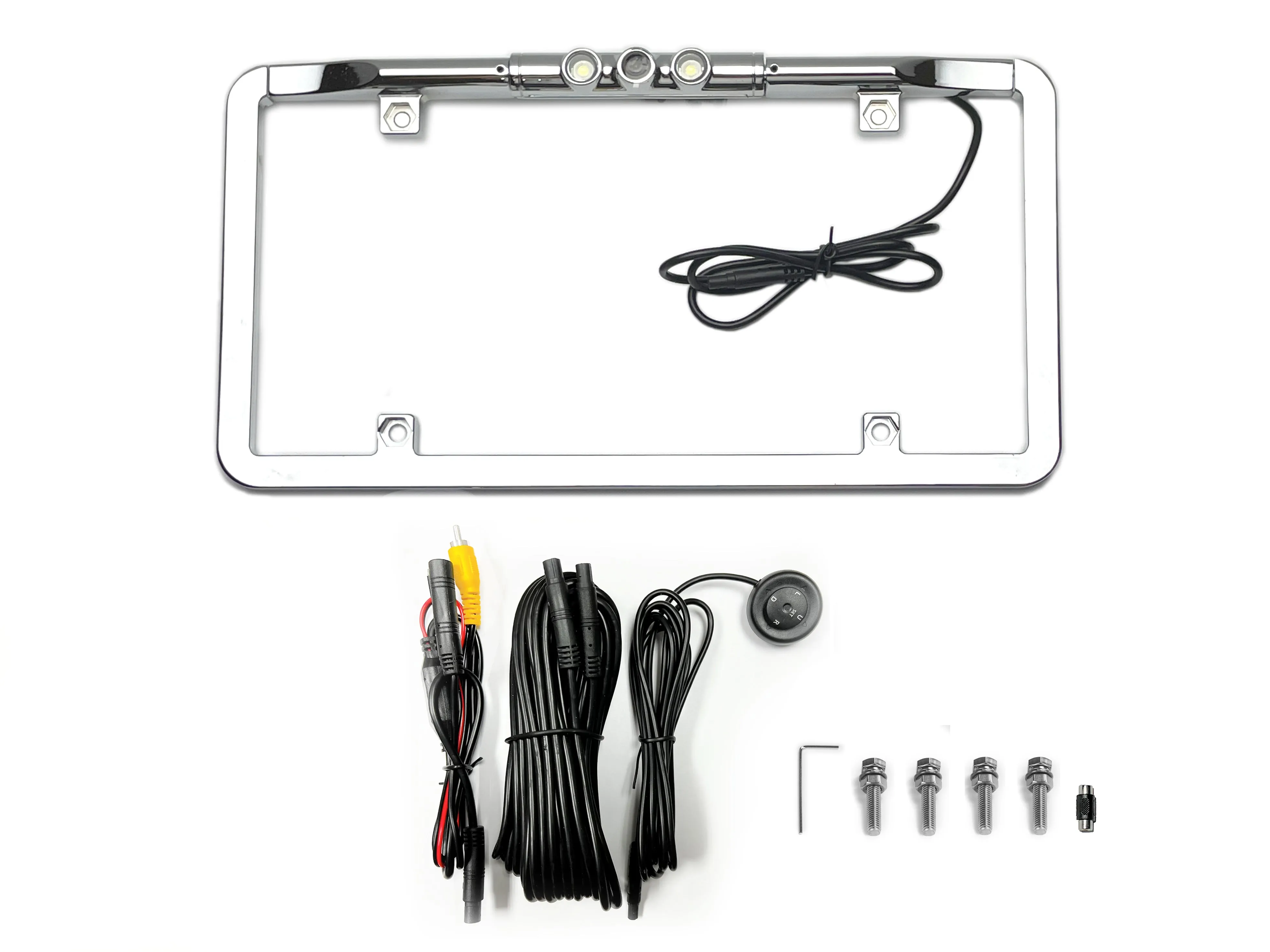 BOYO VTL275HDL - Multi-Viewing Ultra Slim Full-Frame License Plate Backup Camera with LED Lights (Chrome)