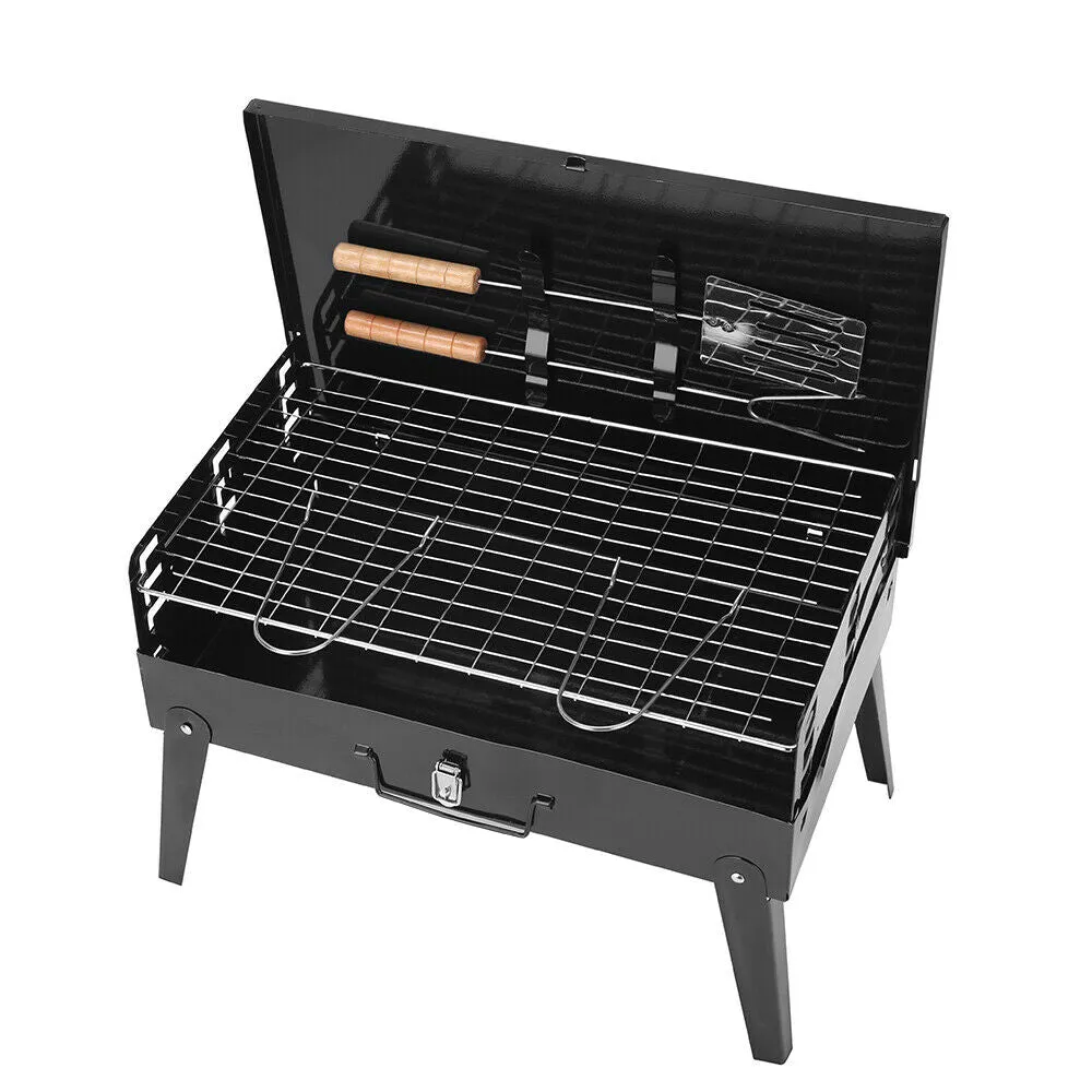 Charcoal BBQ Grill Hibachi Barbecue Portable Folding Steel Roast Camping Picnic