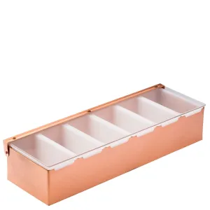 Copper Condiment Holder - 6 Inserts 17.5" (44.5cm) - Pack 1