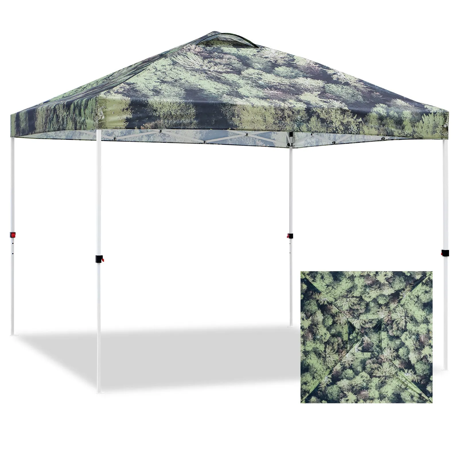 Eagle Peak SHADE GRAPHiX Easy Setup 10x10 Pop Up Canopy Tent with Digital Printed Tree Camo Top