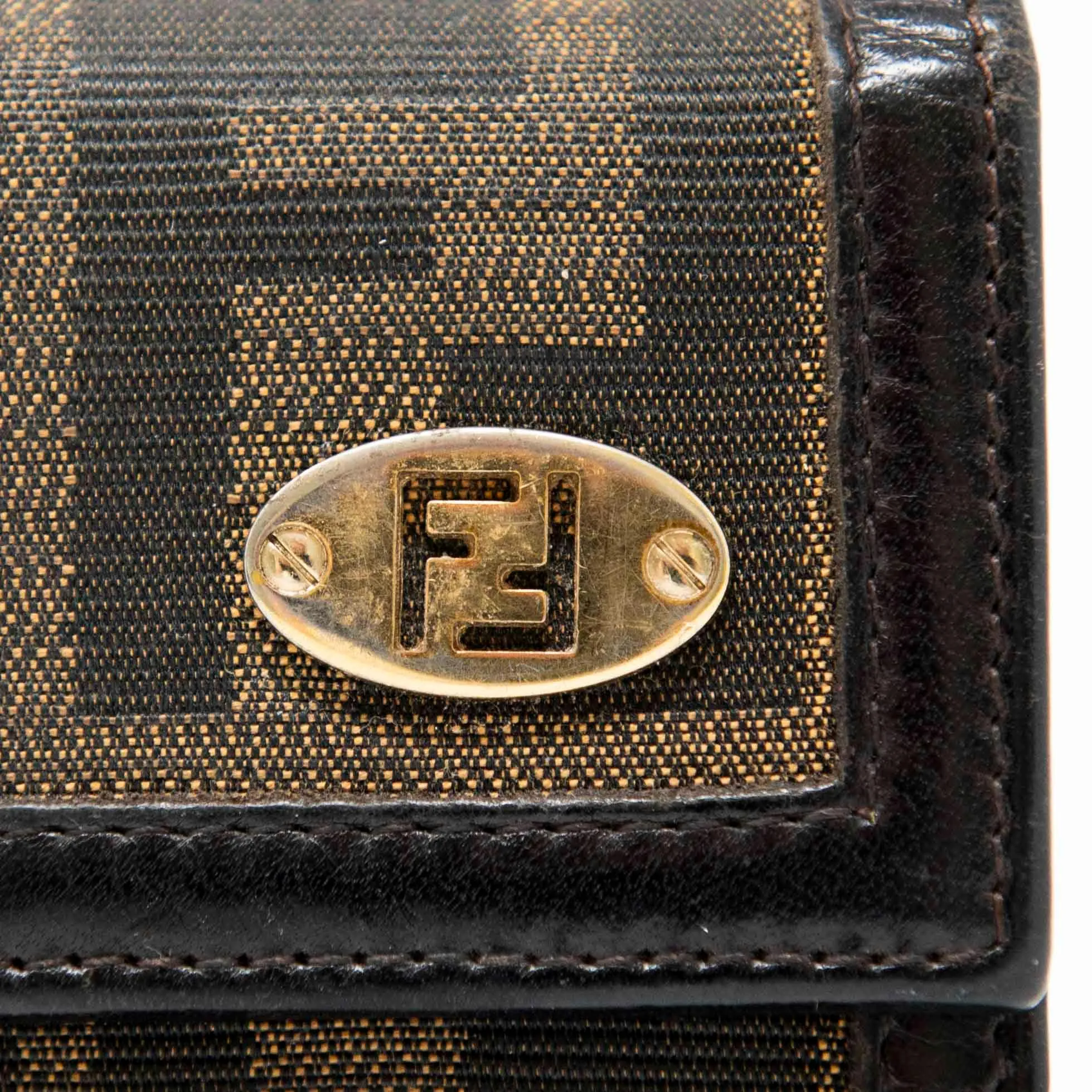 Fendi Brown Zucca Compact Wallet