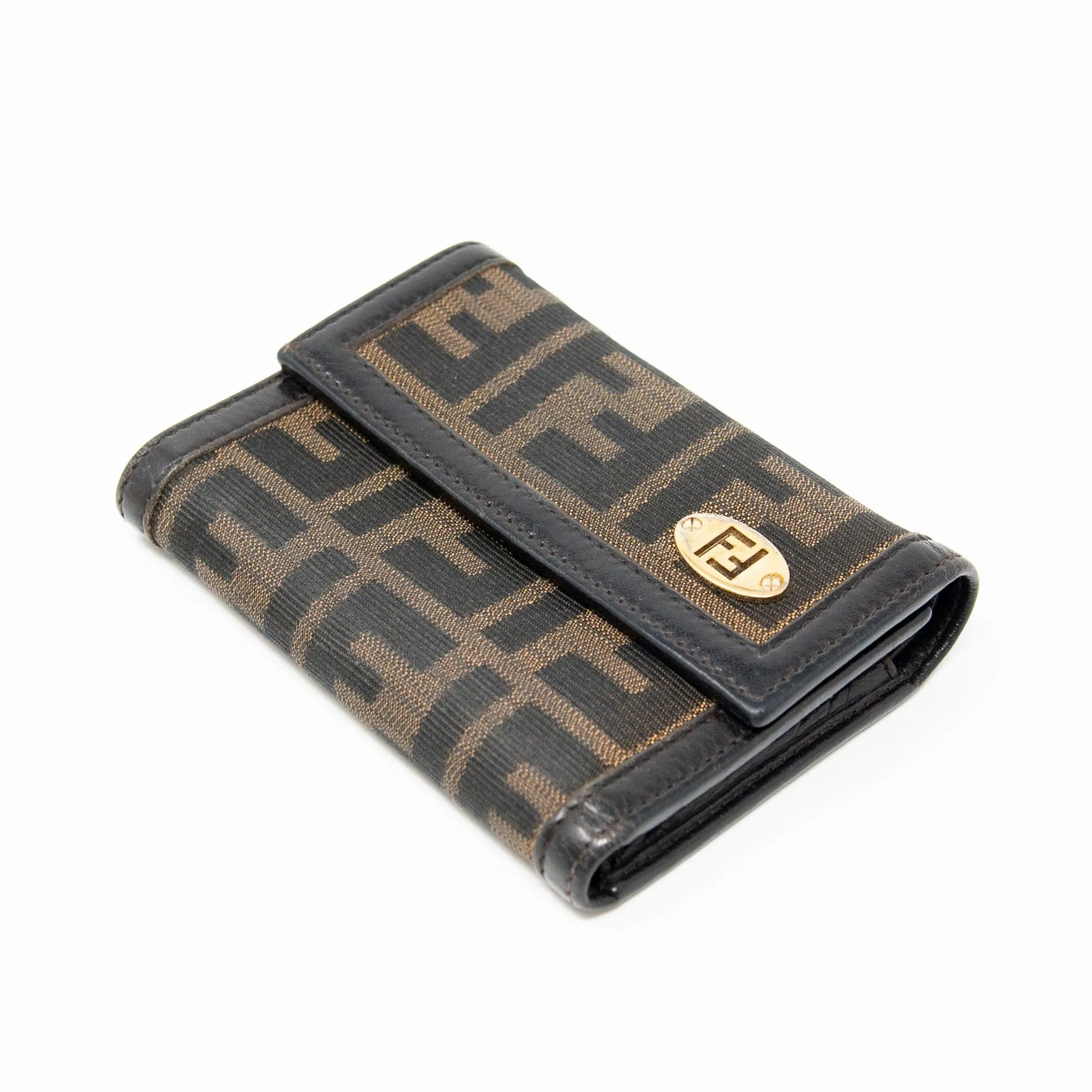 Fendi Brown Zucca Compact Wallet