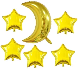 Gold Moon and Star Balloons (7-Pack)