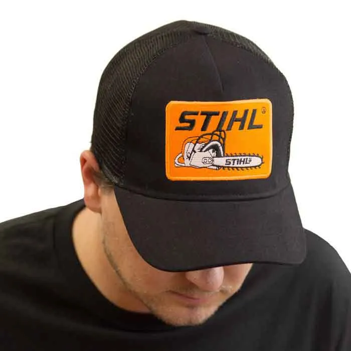 STIHL Hat Mesh Back Snap Closure in Black