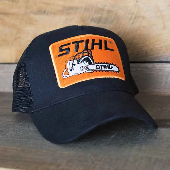 STIHL Hat Mesh Back Snap Closure in Black