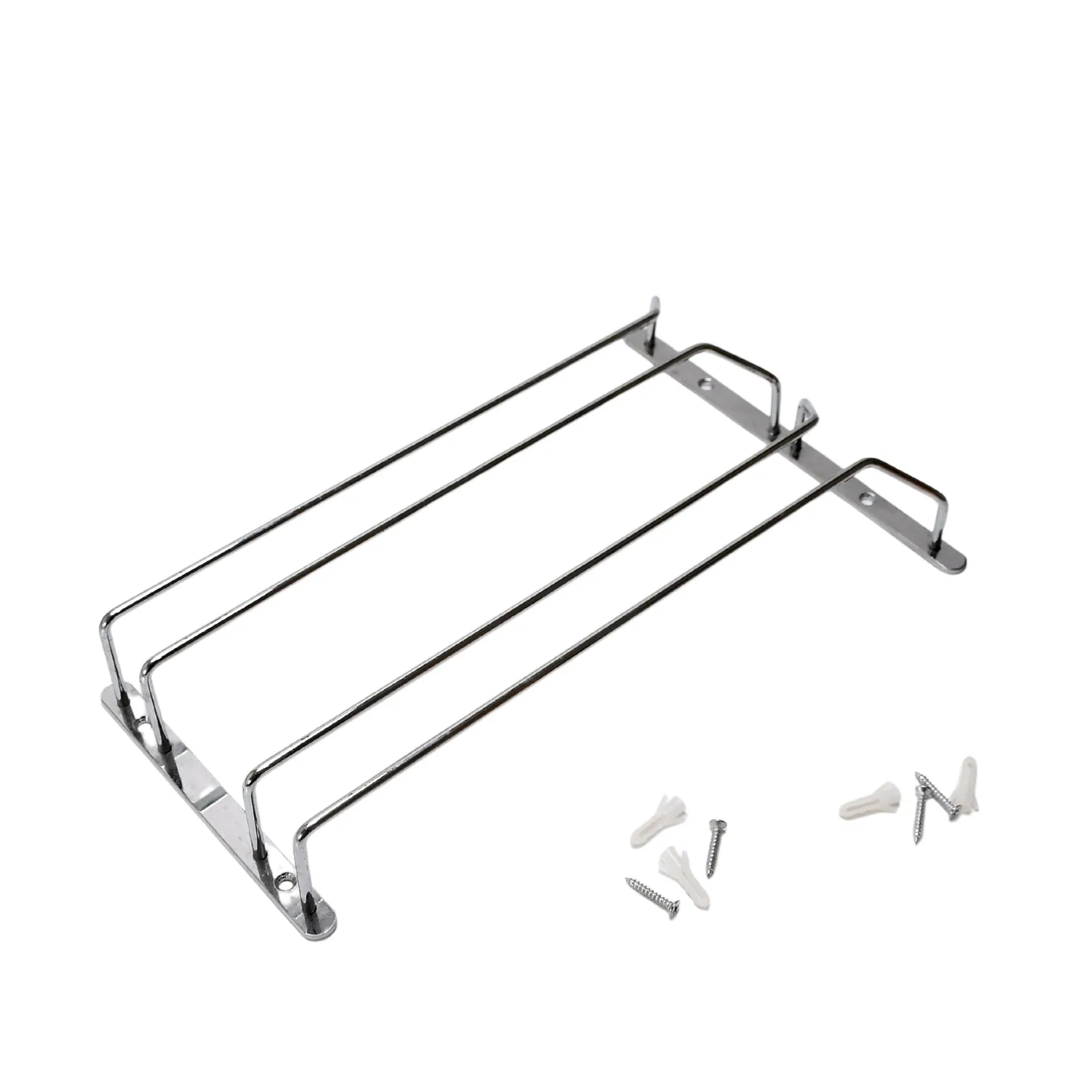 Wine Glass Holder Hanging Drinking Glasses Stemware Rack Under Cabinet Storage Organizer Double Row For Bar & cafes Use
