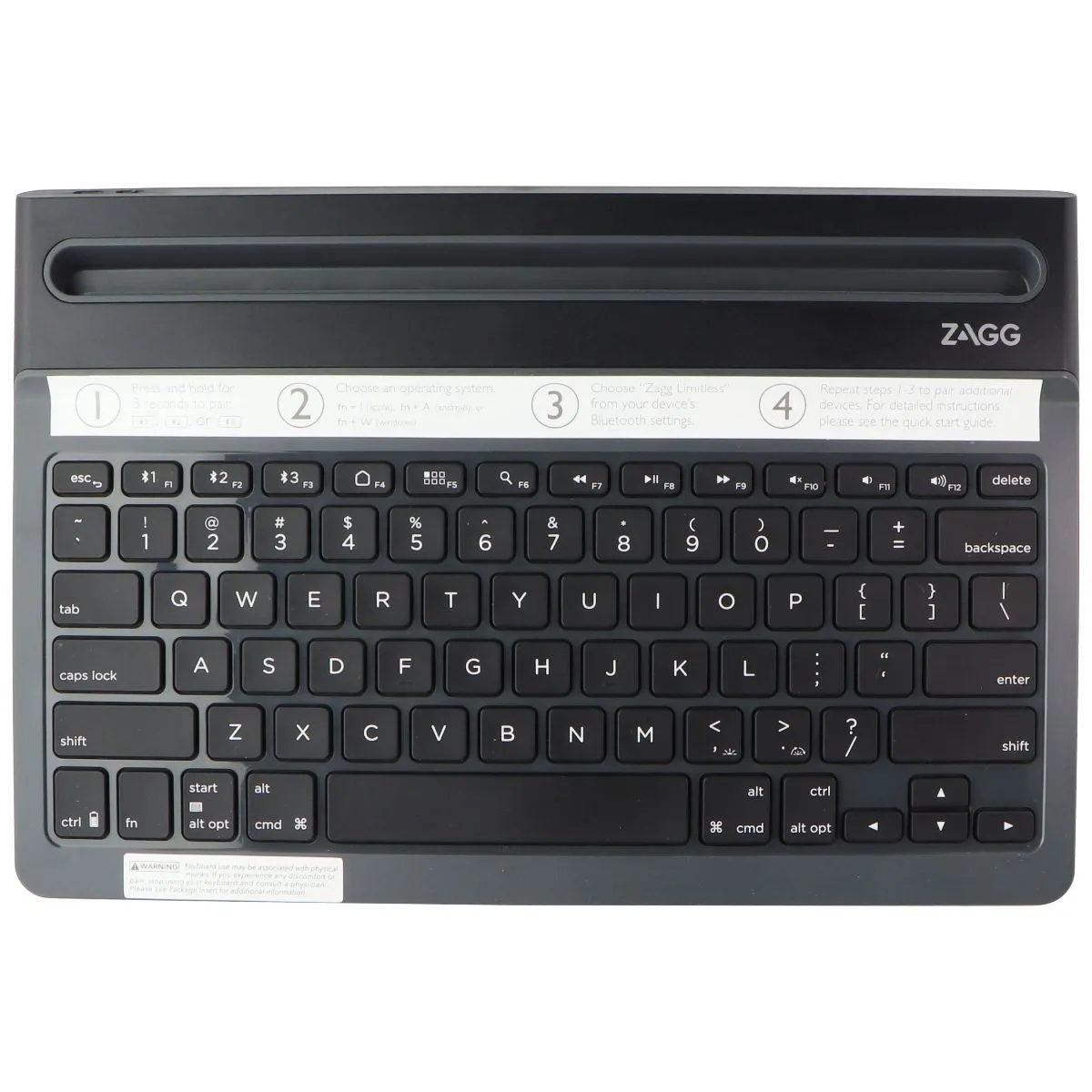 ZAGG Limitless Full-Size Multi-Device Bluetooth Backlit Keyboard - Black